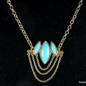 Turquoise Necklace with a beautiful Pattern • Adjustable Length